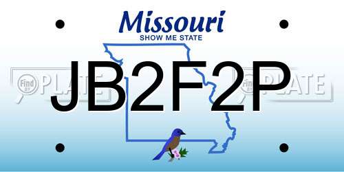 JB2F2P Missouri License Plate