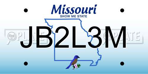 JB2L3M Missouri License Plate