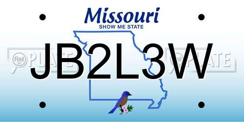 JB2L3W Missouri License Plate