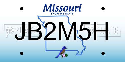 JB2M5H Missouri License Plate
