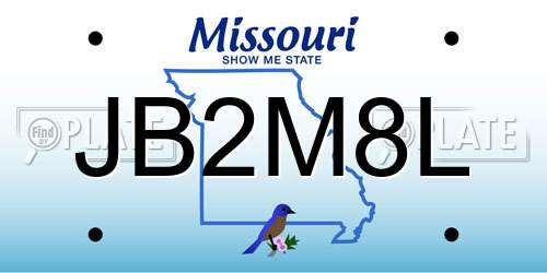 JB2M8L Missouri License Plate