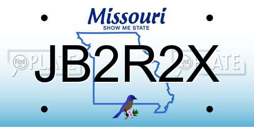 JB2R2X Missouri License Plate