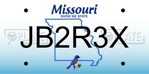 JB2R3X Missouri License Plate
