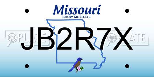 JB2R7X Missouri License Plate