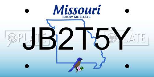 JB2T5Y Missouri License Plate