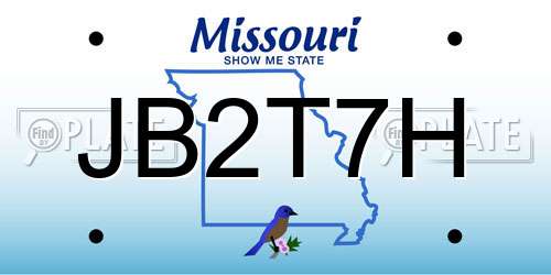 JB2T7H Missouri License Plate