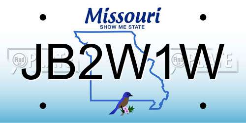 JB2W1W Missouri License Plate