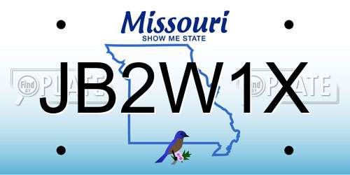 JB2W1X Missouri License Plate