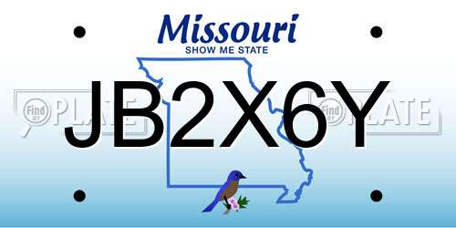 JB2X6Y Missouri License Plate