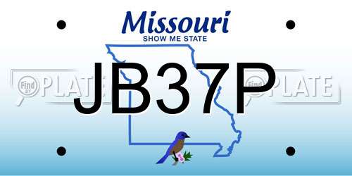 JB37P Missouri License Plate