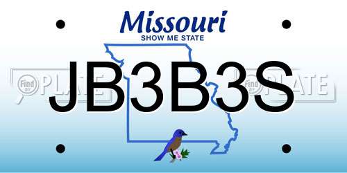 JB3B3S Missouri License Plate