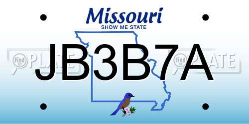 JB3B7A Missouri License Plate