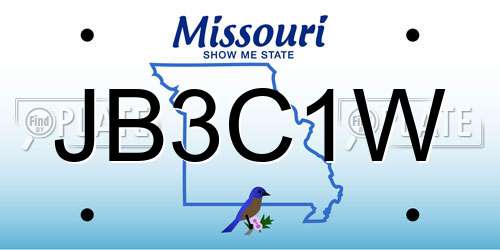 JB3C1W Missouri License Plate