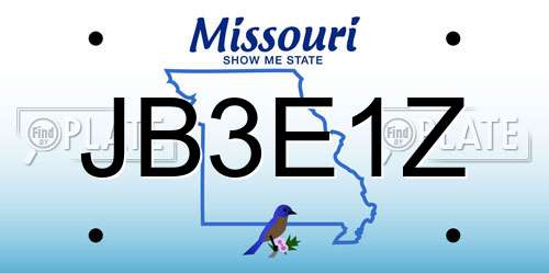 JB3E1Z Missouri License Plate