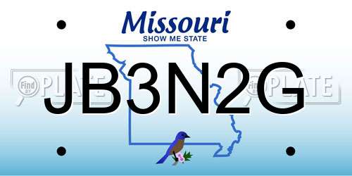 JB3N2G Missouri License Plate