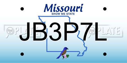 JB3P7L Missouri License Plate