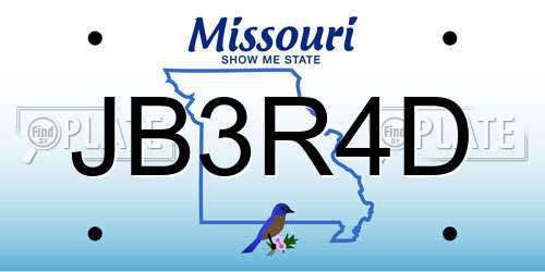 JB3R4D Missouri License Plate