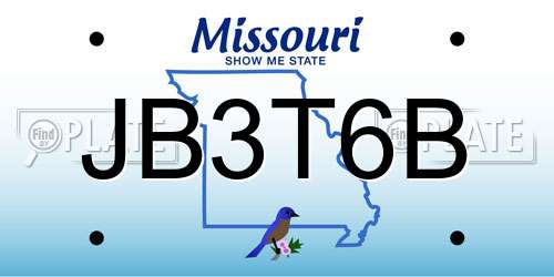 JB3T6B Missouri License Plate