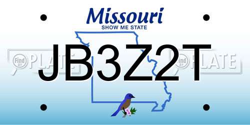 JB3Z2T Missouri License Plate