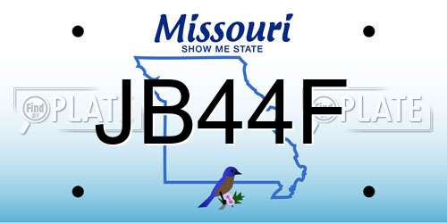 JB44F Missouri License Plate