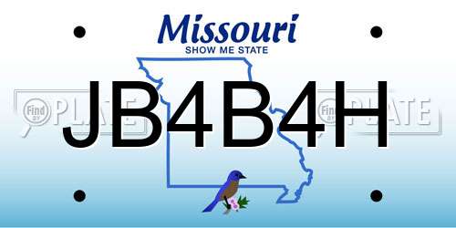 JB4B4H Missouri License Plate