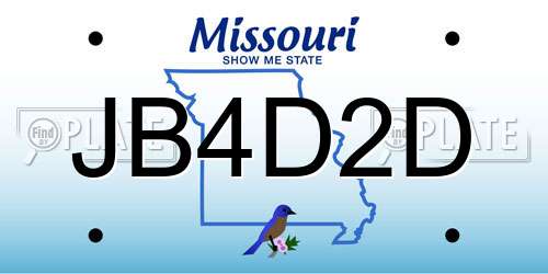 JB4D2D Missouri License Plate