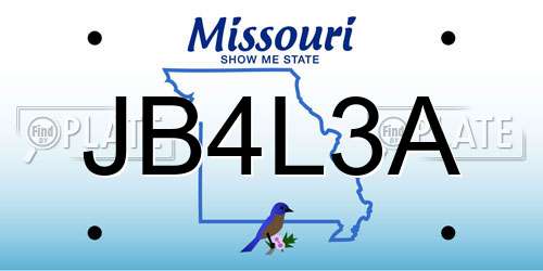 JB4L3A Missouri License Plate