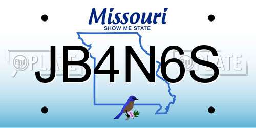 JB4N6S Missouri License Plate
