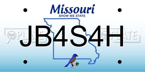 JB4S4H Missouri License Plate