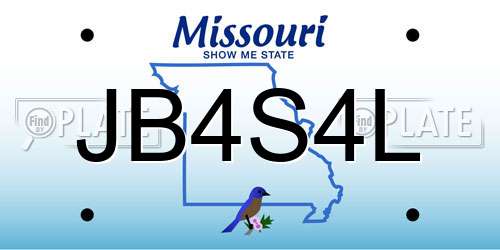 JB4S4L Missouri License Plate