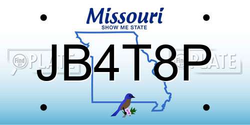 JB4T8P Missouri License Plate
