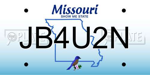 JB4U2N Missouri License Plate