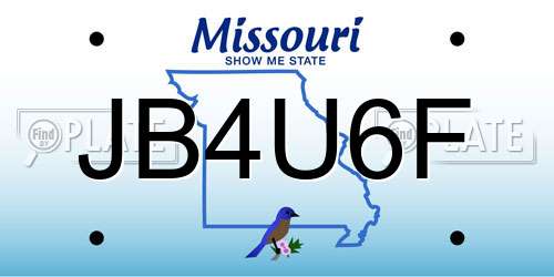 JB4U6F Missouri License Plate