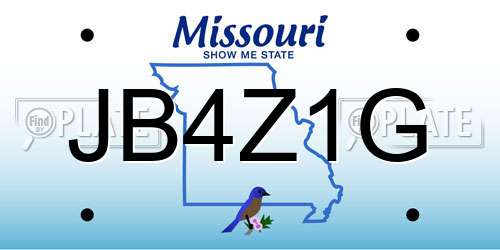 JB4Z1G Missouri License Plate