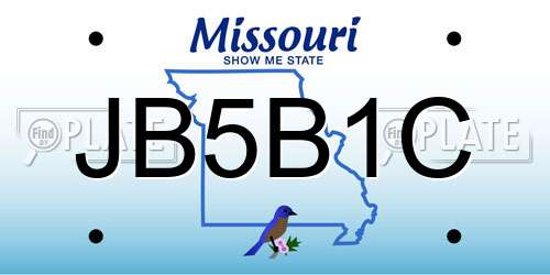 JB5B1C Missouri License Plate