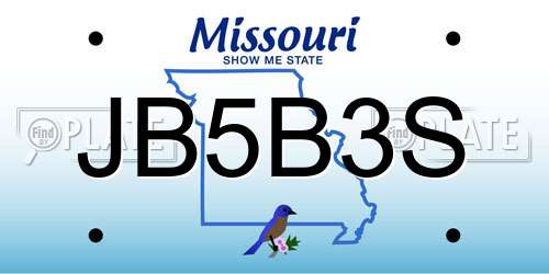 JB5B3S Missouri License Plate