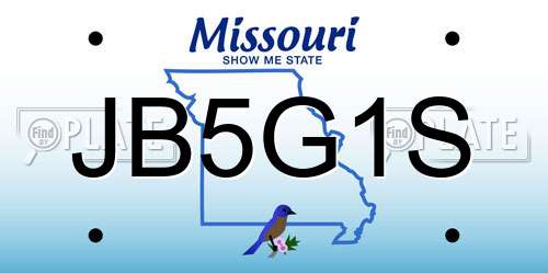 JB5G1S Missouri License Plate