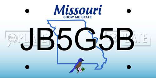 JB5G5B Missouri License Plate