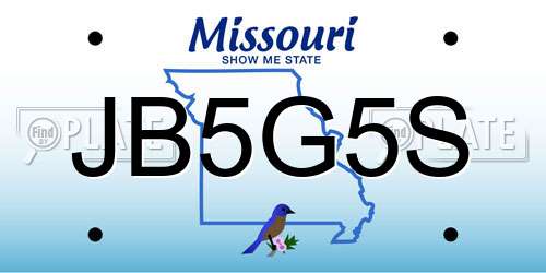 JB5G5S Missouri License Plate