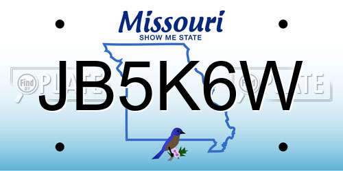 JB5K6W Missouri License Plate