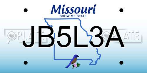 JB5L3A Missouri License Plate