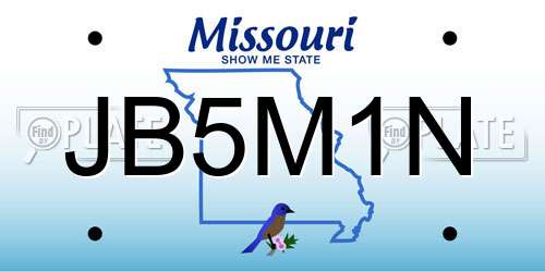 JB5M1N Missouri License Plate