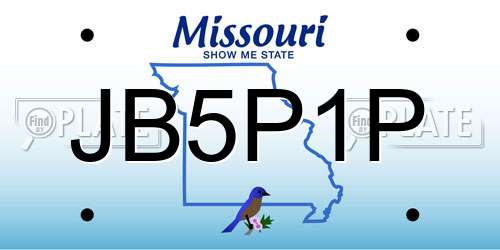 JB5P1P Missouri License Plate