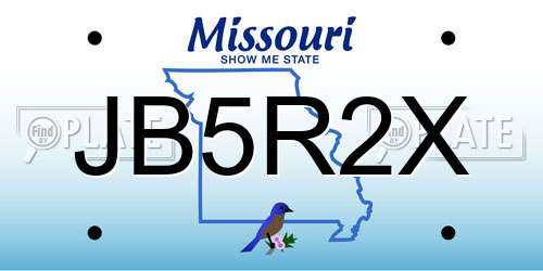 JB5R2X Missouri License Plate