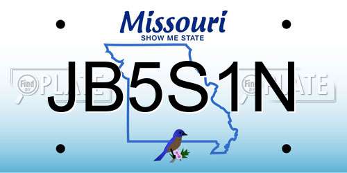 JB5S1N Missouri License Plate