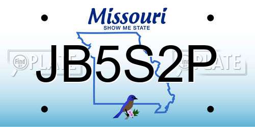 JB5S2P Missouri License Plate