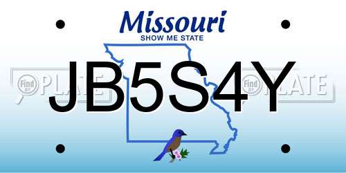 JB5S4Y Missouri License Plate
