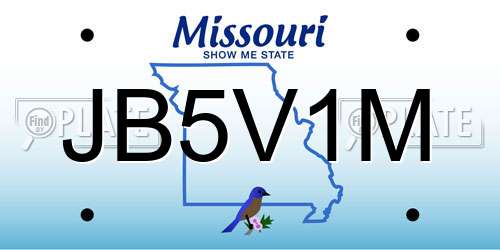 JB5V1M Missouri License Plate