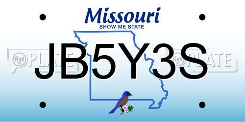 JB5Y3S Missouri License Plate