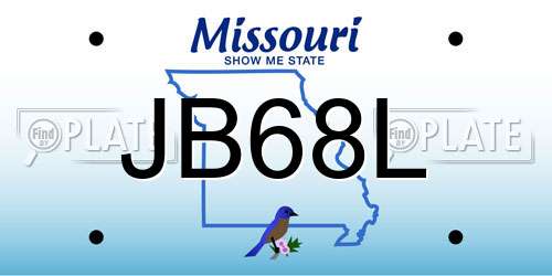 JB68L Missouri License Plate